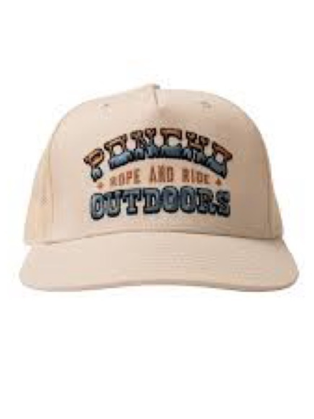 Poncho Outdoors Adjustable Cream Mesh Back Trucker Hat Outdoor Western NWOT